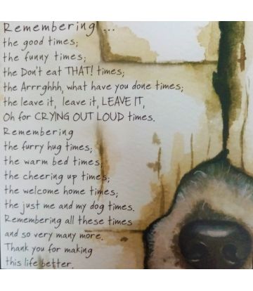 Remembrance Card - about Dogs